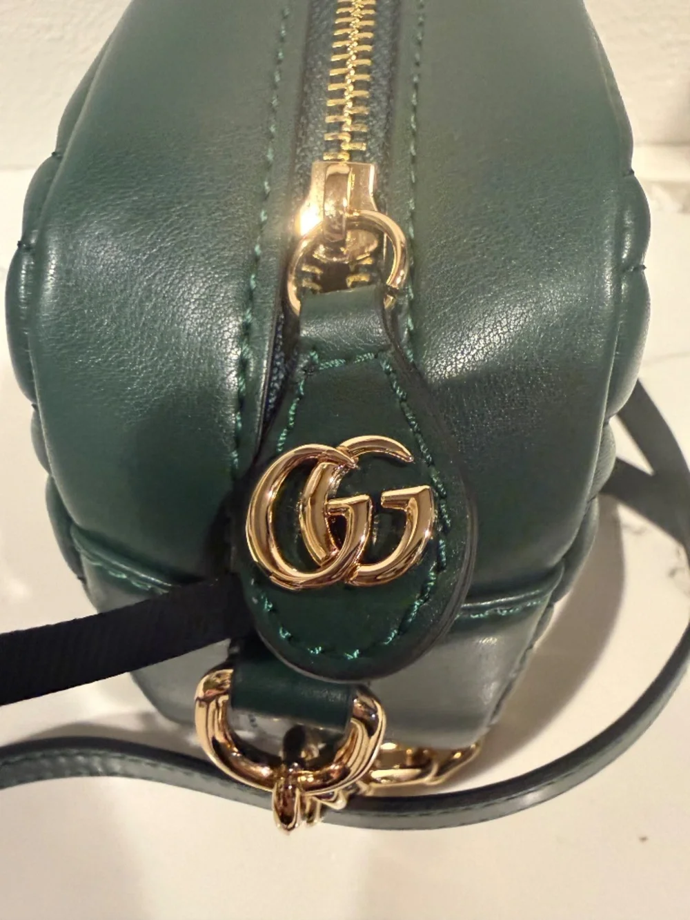 Green Chevron Camera Bag